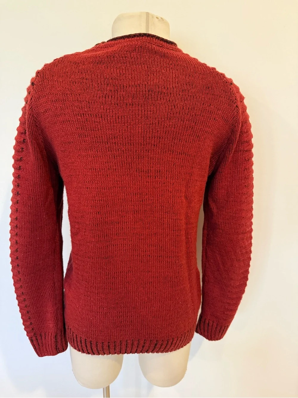 CE & CE Rust Red Textured Knit Pullover Sweater Size Medium